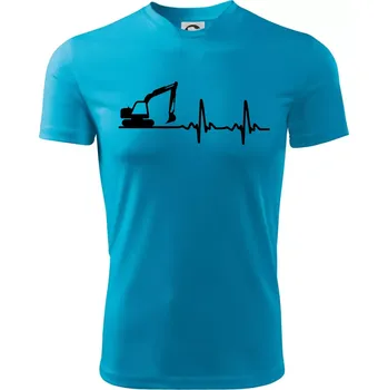 EKG bagr - Dětské triko sportovní (dresovina) - 146 cm/10 let ( Světlý tyrkys )