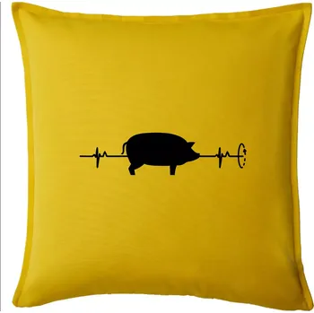 Polštář EKG gril - Polštář 50x50 - 50x50 - Pouze potah ( Žlutá )