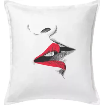 Polštář Líbačka dvě pusy tisk - Polštář 50x50 - 50x50 - Pouze potah ( Bílá )