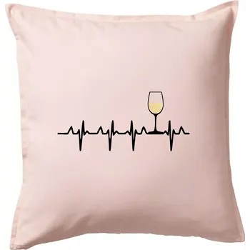 Polštář Víno ekg - bílé víno - Polštář 50x50 - 50x50 - Pouze potah ( Světle růžová )