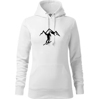 Dámská mikina Skialp výlet na hory - Mikina dámská Cape s kapucí - XS ( Bílá )