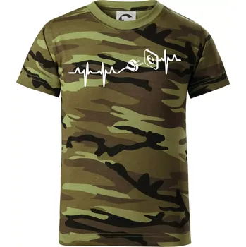 EKG elektrikář - Dětské maskáčové triko - 146 cm/10 let ( Zelený maskáč )