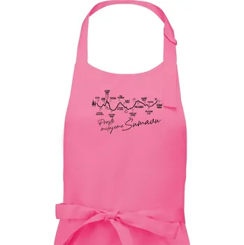 Kuchyňská zástěra Šumava - Prostě milujeme Šumavu - Pánská zástěra na vaření - Univerzální velikost ( Růžová )