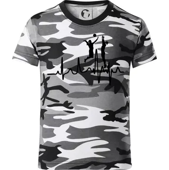 Chlapecké oblečení EKG volejbalistky - Dětské maskáčové triko - 104-110cm / 3-4 roky ( Šedý maskáč )