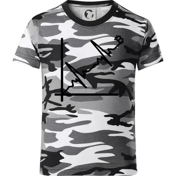 Chlapecké oblečení EKG graf bitcoin - Dětské maskáčové triko - 146 cm/10 let ( Šedý maskáč )