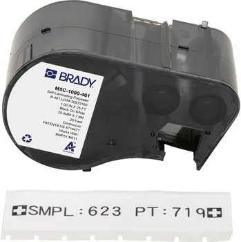 Brady M5C-1000-461 / 170876, 25.40 mm x 7.62 m, Polyester, černý tisk / bílý podklad
