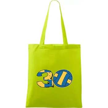 Volejbal kulaté narozeniny 30 - Taška bavlněná - 42 x 38 cm ( Limetková )