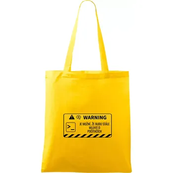 Warning mluvení - Počítač - Taška bavlněná - 42 x 38 cm ( Žlutá )
