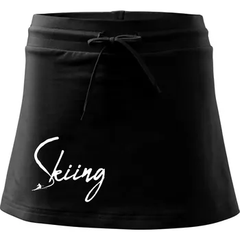 Dámská sukně Skiing nápis lyžař - Sportovní sukně - two in one - M ( Černá )