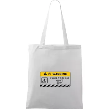 Warning mluvení - Śéf - Taška bavlněná - 42 x 38 cm ( Bílá )