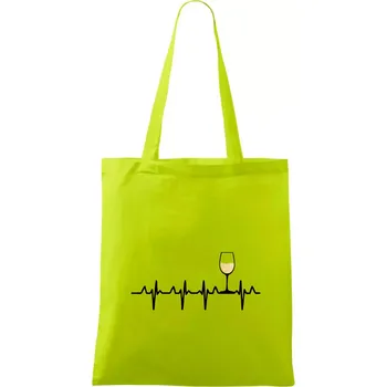Víno ekg - bílé víno - Taška bavlněná - 42 x 38 cm ( Limetková )
