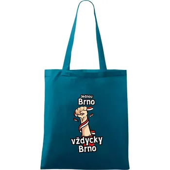 Jednou Brno vždycky Brno - Taška bavlněná - 42 x 38 cm ( Petrolejová )