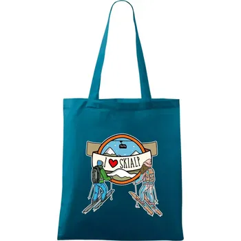 I love skialp - Taška bavlněná - 42 x 38 cm ( Petrolejová )