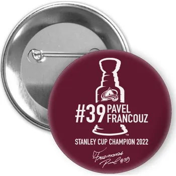 FansArena Placka Pavel Francouz #39 Stanley Cup Champion 2022 Colorado Avalanche NHL 44 mm - burgundy
