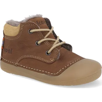 Dívčí zimní obuv Barefoot dětské zimní boty Koel - Ava Leather Wool Chocolate hnědé Velikost: 23
