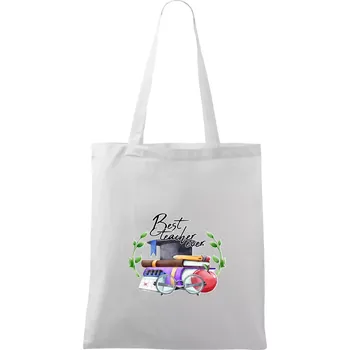 Best teacher ever - Taška bavlněná - 42 x 38 cm ( Bílá )