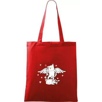 Nákupní taška Kočky Amorův šíp - Taška bavlněná - 42 x 38 cm ( Červená )