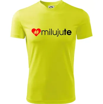 Miluju tě - Dětské triko sportovní (dresovina) - 158 cm/12 let ( Neonově žlutá )