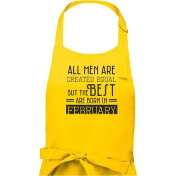 Kuchyňská zástěra All men are created equal february - Pánská zástěra na vaření - Univerzální velikost ( Žlutá )