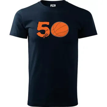 Pánské tričko Basketball kulaté narozeniny 50 - Triko extra velké (5-8XL) - 6XL ( Námořní modrá (velmi tmavá - téměř černá) )