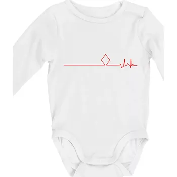 Kojenecký body Poker EKG kule kára - Body kojenecké s dlouhým rukávem - Dlouhý r. do 3 měs ( Bílá )