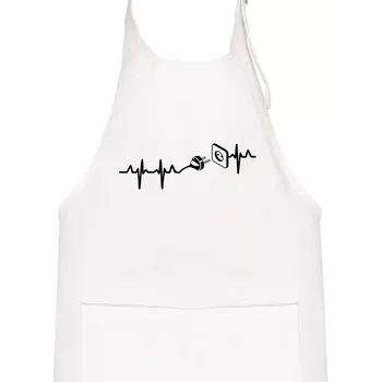 Kuchyňská zástěra EKG elektrikář - Dětská zástěra na vaření - Univerzální velikost ( Bílá )