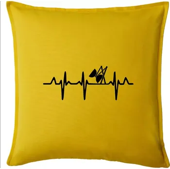 Polštář EKG diabolo - Polštář 50x50 - 50x50 - Pouze potah ( Žlutá )