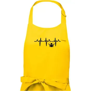 Kuchyňská zástěra EKG cvičení kruhy - Pánská zástěra na vaření - Univerzální velikost ( Žlutá )