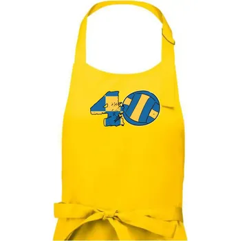 Kuchyňská zástěra Volejbal kulaté narozeniny 40 - Pánská zástěra na vaření - Univerzální velikost ( Žlutá )
