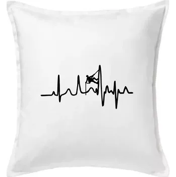 Polštář EKG horolezec - Polštář 50x50 - 50x50 - Pouze potah ( Bílá )