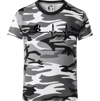 Chlapecké tričko Veterinář EKG - Dětské maskáčové triko - 134 cm/8 let ( Šedý maskáč )