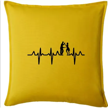 Polštář EKG salsa tanečníci - Polštář 50x50 - 50x50 - Pouze potah ( Žlutá )