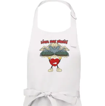 Kuchyňská zástěra Láska hory přenáší - Dámská zástěra na vaření - Univerzální velikost ( Bílá )