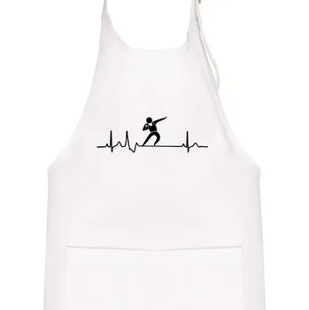 Kuchyňská zástěra EKG vrh koulí - Dětská zástěra na vaření - Univerzální velikost ( Bílá )