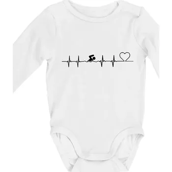 Plavání EKG - Body kojenecké s dlouhým rukávem - Dlouhý r. do 3 měs ( Bílá )