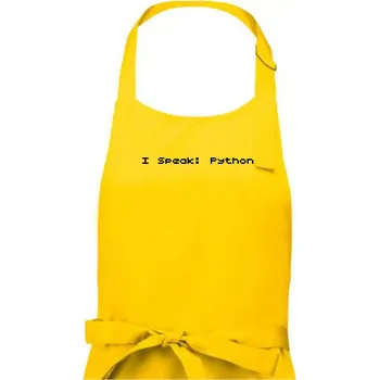 Kuchyňská zástěra I Speak Python - Pánská zástěra na vaření - Univerzální velikost ( Žlutá )