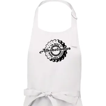 Kuchyňská zástěra Alkoholismus pivo - Pánská zástěra na vaření - Univerzální velikost ( Bílá )