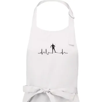 Kuchyňská zástěra EKG biatlon - Dámská zástěra na vaření - Univerzální velikost ( Bílá )