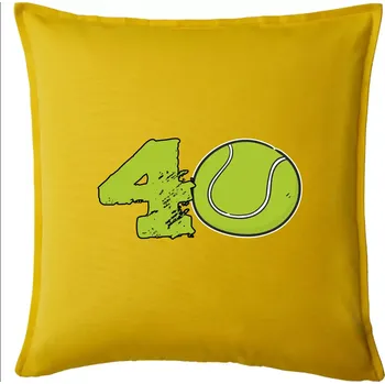 Polštář Tenis kulaté narozeniny 40 - Polštář 50x50 - 50x50 - Pouze potah ( Žlutá )