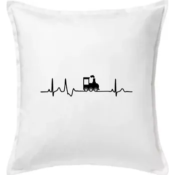 Polštář Ekg lokomotiva - Polštář 50x50 - 50x50 - Včetně výplně ( Bílá )