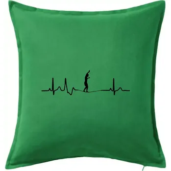 Polštář EKG Slackline - Polštář 50x50 - 50x50 - Pouze potah ( Středně zelená )