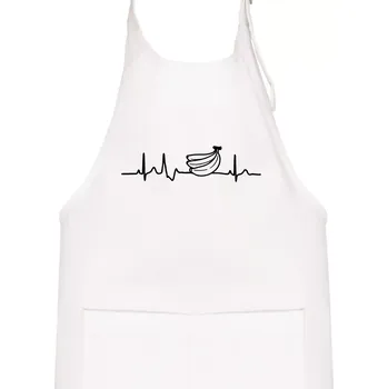 Kuchyňská zástěra Ekg banán - Dětská zástěra na vaření - Univerzální velikost ( Bílá )