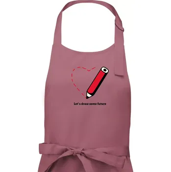 Kuchyňská zástěra Let's draw some future - Dámská zástěra na vaření - Univerzální velikost ( Starorůžová )