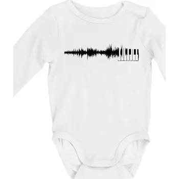 Kojenecký body Piano ekg - průběh skladby - Body kojenecké s dlouhým rukávem - Dlouhý r. do 3 měs ( Bílá )