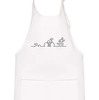 Kuchyňská zástěra EKG triatlon - Dětská zástěra na vaření - Univerzální velikost ( Bílá )