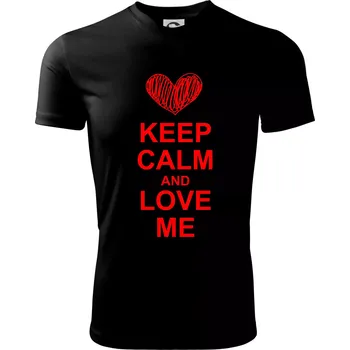 Chlapecké oblečení Keep calm and love me - Dětské triko sportovní (dresovina) - 134 cm/8 let ( Černá )