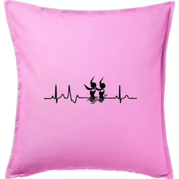 Polštář EKG synchronizované plavání - Polštář 50x50 - 50x50 - Pouze potah ( Růžová )