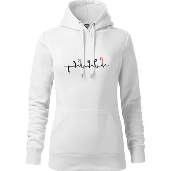 Dámská mikina Moto EKG řazení - Mikina dámská Cape s kapucí - XS ( Bílá )
