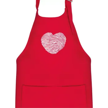 Kuchyňská zástěra Otisk prstu srdce - Dětská zástěra na vaření - Univerzální velikost ( Červená )