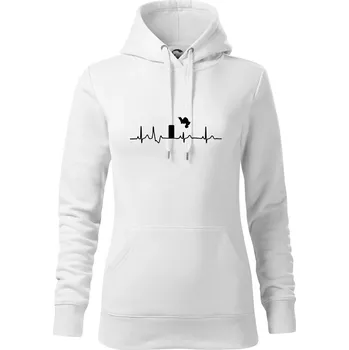 Dámská mikina Parkour ekg - Mikina dámská Cape s kapucí - XS ( Bílá )